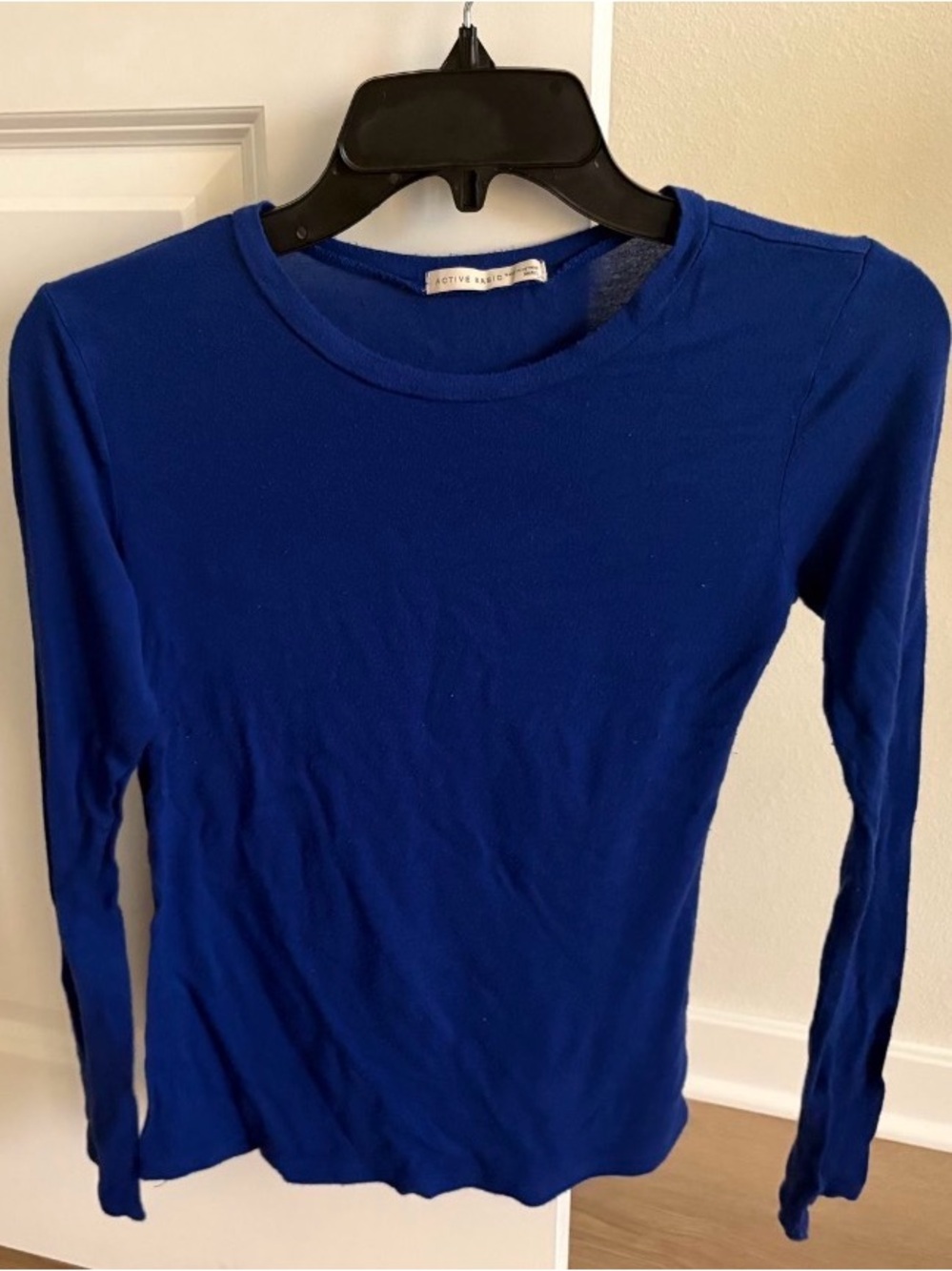 Active Basic Royal Blue Crew Neck Long Sleeve Top